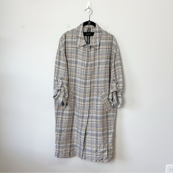 Zara Lightweight Plaid Check Jacket Coat - Picture 5 of 11